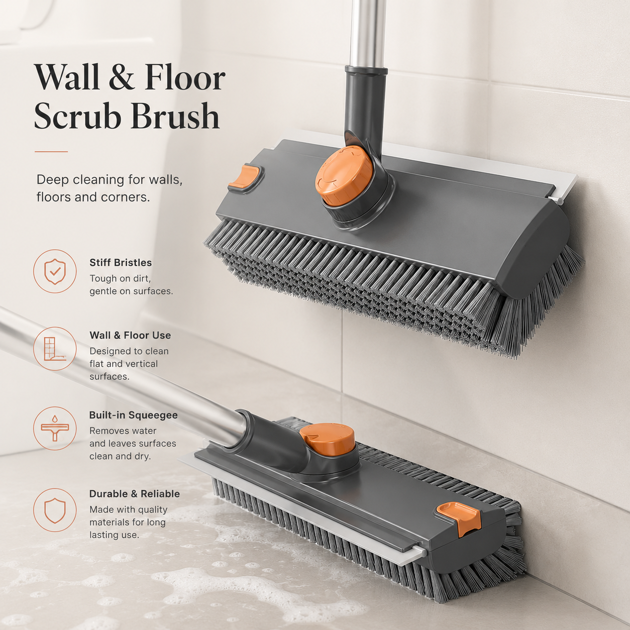 3-in-1 Floor Scrub Brush