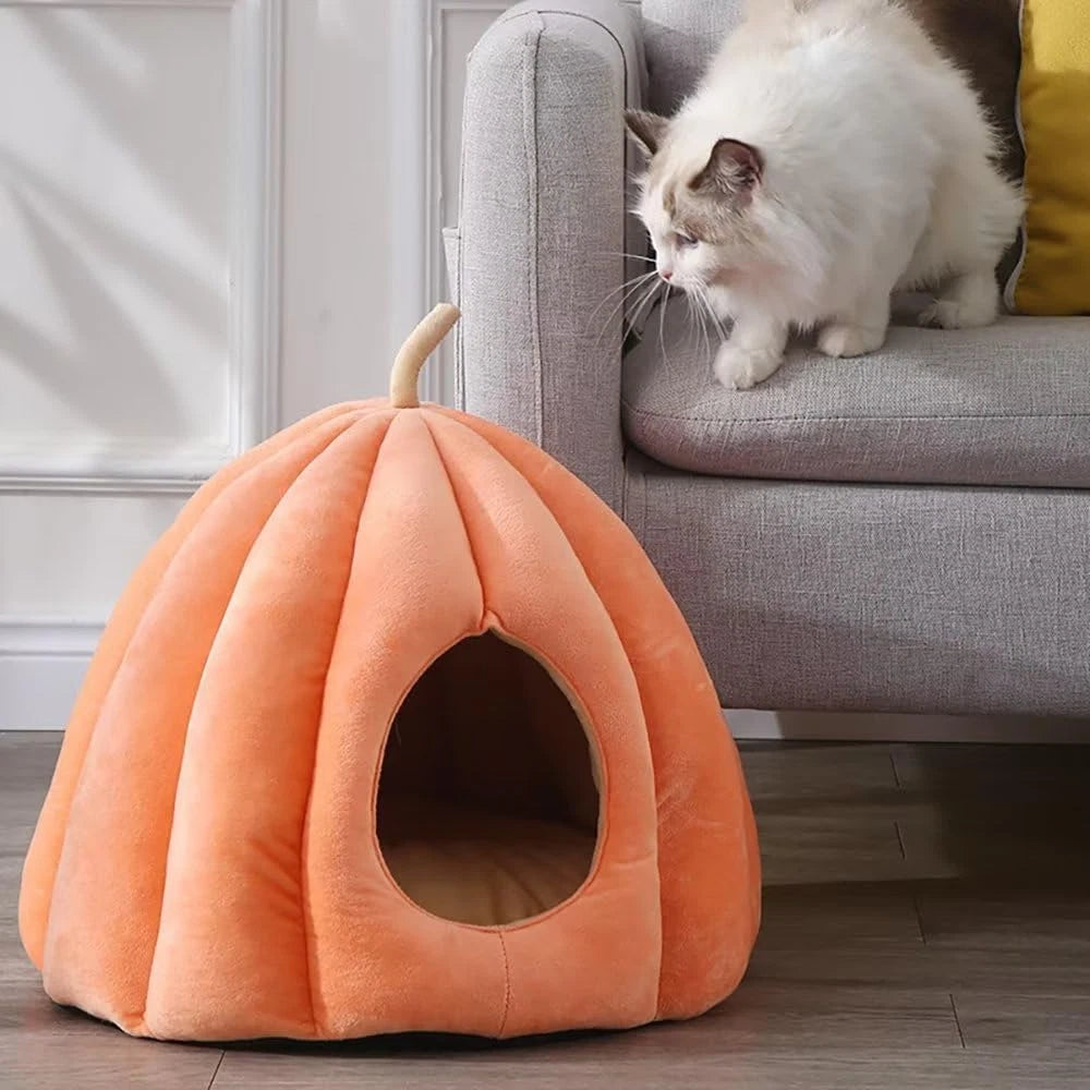 Premium Calming Pumpkin Cat Cave